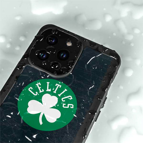 NBA Boston Celtics Black Secondary Logo iPhone 15 Pro Waterproof Case